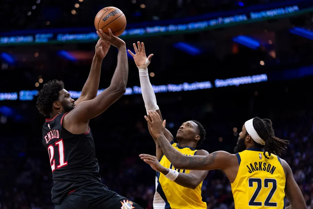 Embiid scores season-high 39 points to lead 76ers to 115-105 win against Pacers 1 55da6dad9e65db830ca9f6afbbfaf9bc