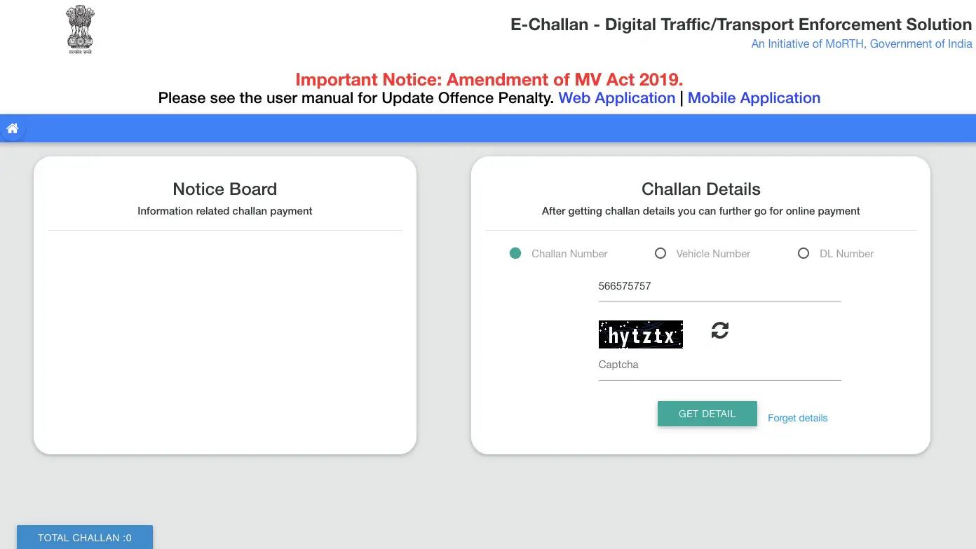 e challan online payments 1568725492197