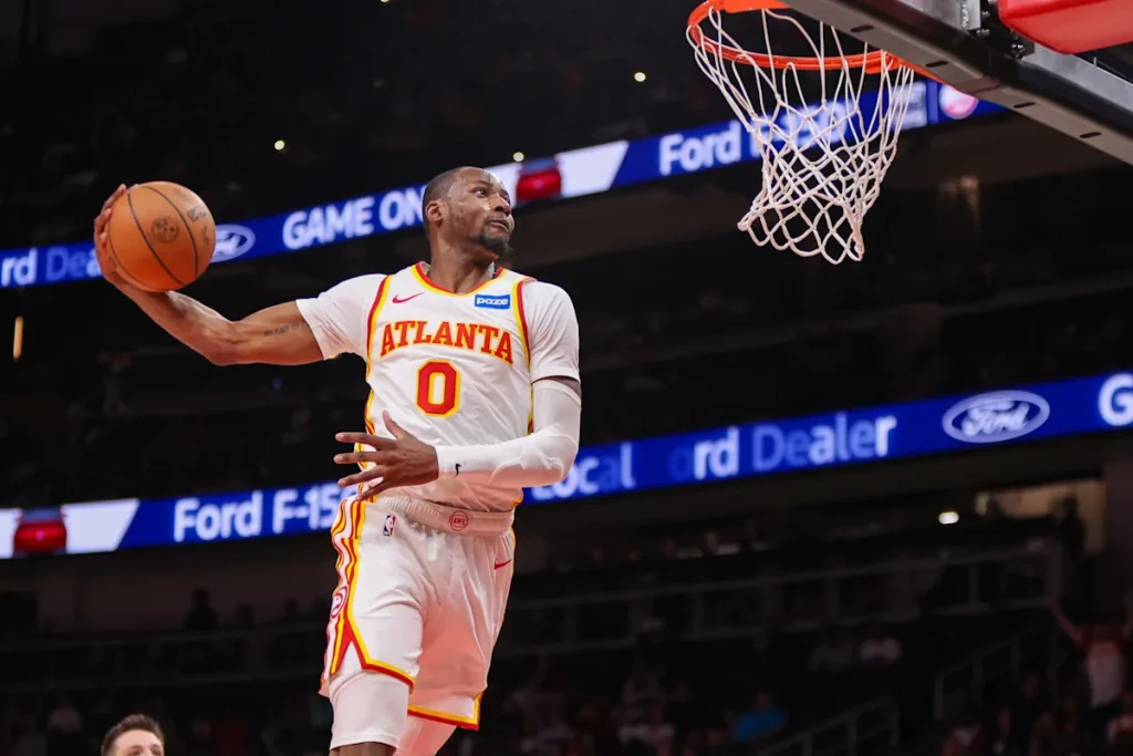 Watch: Jonathan Kuminga slams pair of highlight-reel dunks with Hawks 1 029320c26893fd034f356c4aab78caf7